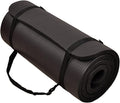 BalanceFrom 71x24 Inches Extra Thick Yoga Mat 1-Inch High-Density Foam – Roll-Up Exercise Pad with Double-Sided Non-Slip Surface and Carrying Strap for Pilates and Home Workouts, Multiple Colors