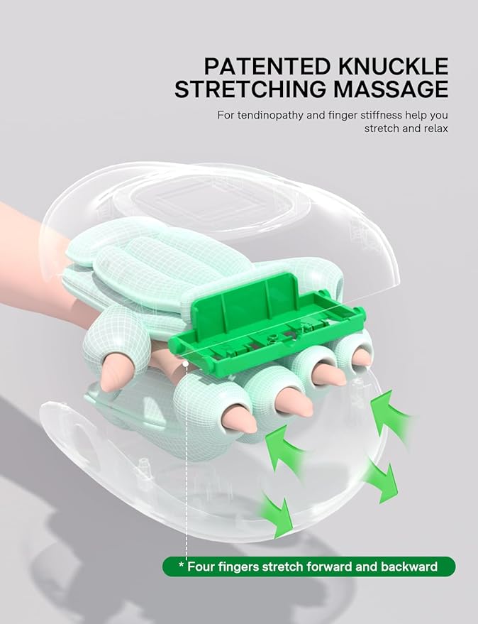 Medisana Hand Massager with Heat and Compression, Cordless Hand Massager for Arthritis and Carpal Tunnel Relief, Knuckle Stretching Massage, Birthday Christmas Gifts for Men Women Dad Mom-White