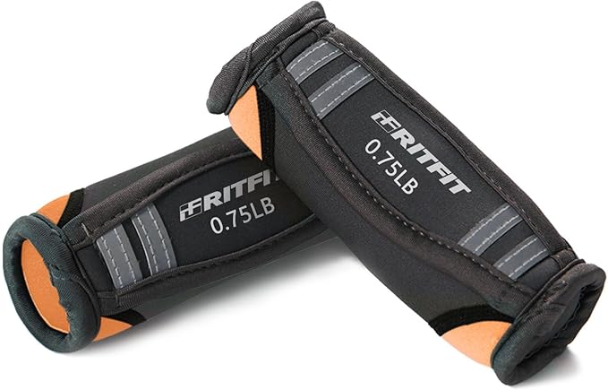 RitFit Soft Hand Weights Set - 0.5/0.75/1/1.5/2 LBS (1 Pair) Walking Dumbbell for Women & Men with Reflective Straps - Jogging, Running, Physical Therapy, Aerobics - Pink Orange Blue Grey Black