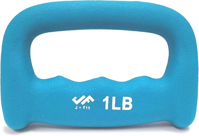 JFIT Neoprene D Grip Dumbbells - Single Weights 1LB-5LB - Premium Non-Slip, Hand Weights, Ergonomic Design