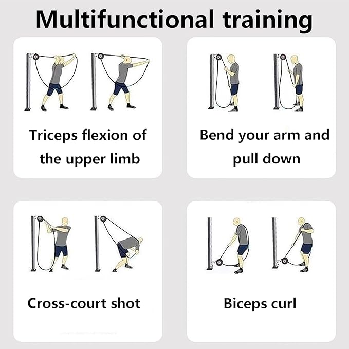 Endless Rope Trainer, Suspension Pulley Cable Machine with Adjustable Resistance, Pull Rope Fitness Training Equipment, for Physical Training