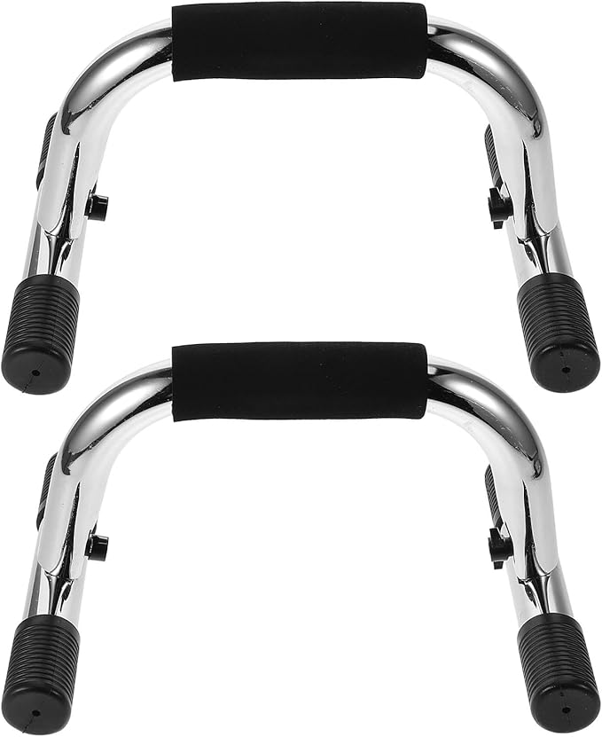Veemoon Push up Bars for Floor, Steel Pushup Stands with Non-slip Base, Portable Home Gym Core Workout Equipment for Upper Body Strength Training at Home