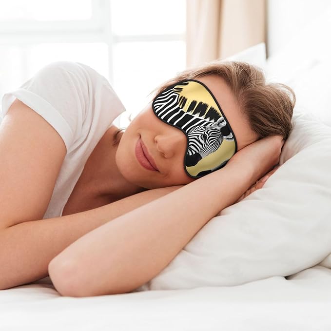 Black and White Zebra Head-Mounted Double-Sided Light-Blocking Sleeping Eye mask to Protect Eyes and Relieve Eye Fatigue