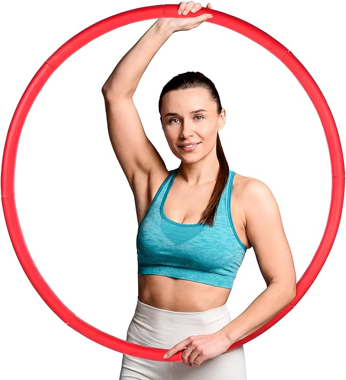 Exercise Fitness Hoop for Women 37 Inch Removable Adjustable Weighted Hoop Suitable for Adult Weight Loss and Home Fat Burning Exercise Workouts Gym