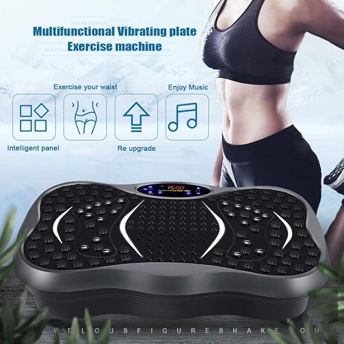 Vibration Plate Exercise Machine,99 Intensity Levels, Home Vibration Fitness Trainers - Whole Body Workout Fitness Vibration Platform - with Resistance Bands