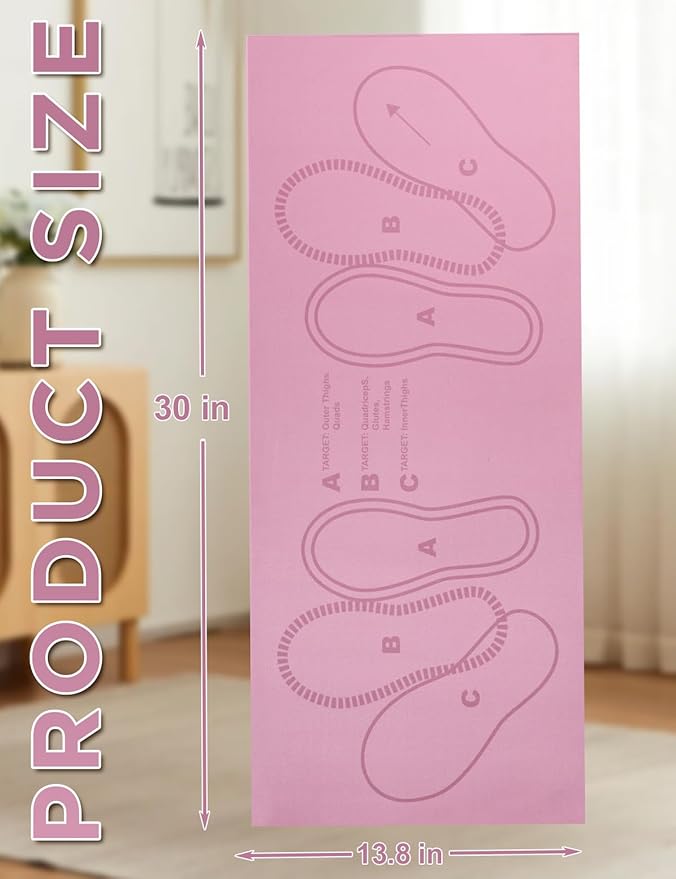 Squat Mat with Foot Position,Large Squat Target Pad 30'' X 13.8'',4mm Thickness Squat Mat Foot Positioning, Exercise Mat for Squats, Leg and Abdominal Workouts