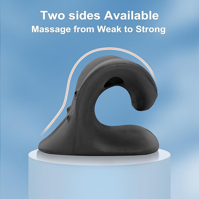Neck Stretcher with Magnetic Therapy Acupressure for Pain Relief, Neck and Shoulder Relaxer, Chiropractic Pillow, Restore Neck Curve (Black)