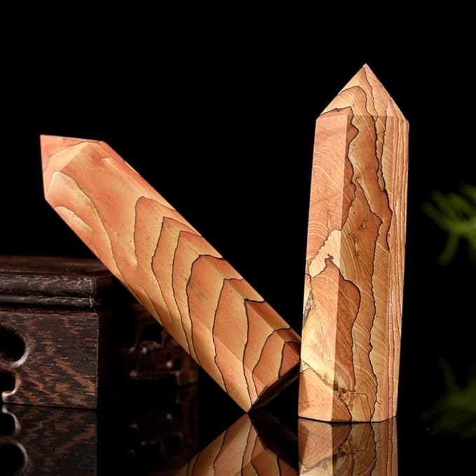 Meditation Home 1PCS Natural Wood Graphite Crystal Column Original Stone Grinding Single Meditation Cure six Prism Decoration (Size : 2pcs)