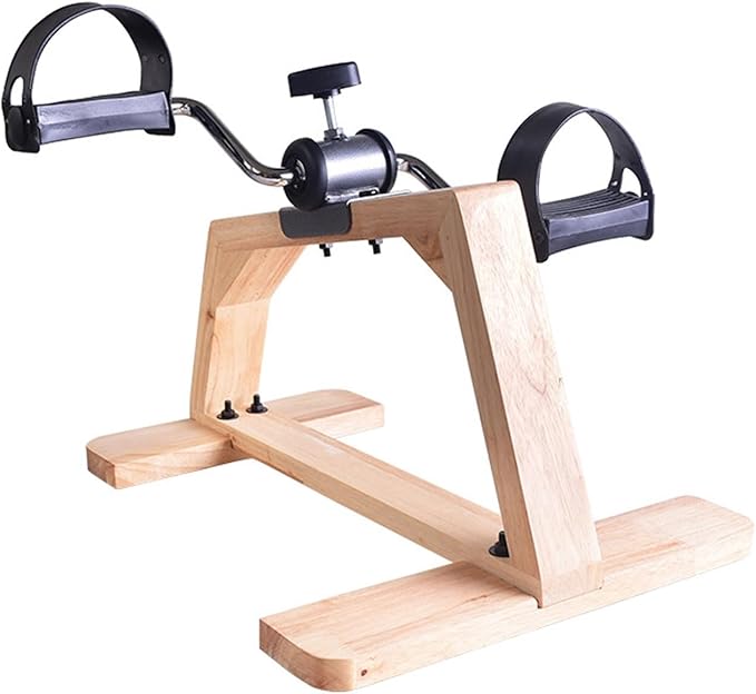 Pedal Exerciser Bike Solid Wood Under Desk Bicycle, Legs Arms Training Peddler Exerciser for Seniors, Fitness Peddler for Elderly Rehabilitation Workout Leg Exercisers