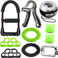 Hand Grip Strengthener Workout Kit (10Pcs) Hands Grip Strength Trainer, Forearm Gripper, Finger Exerciser Stretcher Wrist Ball, Stress Relief Ball for Men and Women, Injury Recovery