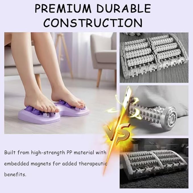 2026 New Portable Double Foot Massage Roller, Plantar Fasciitis Relief, Dual Foot Acupressure Therapy for Stress Relief and Improved Circulation, Reflexology Tool for Home & Office Use