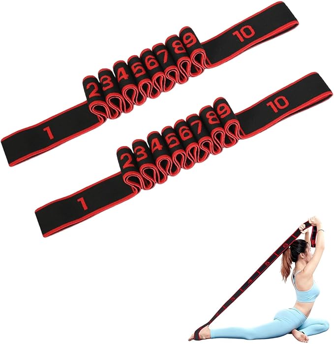 Fitness Resistance Band for Stretching and Yoga, Number Stretch Resistance Band with Clear Markings, 8/10-Section Elastic Training Bands for Yoga, Stretching, Pilates, Fitness