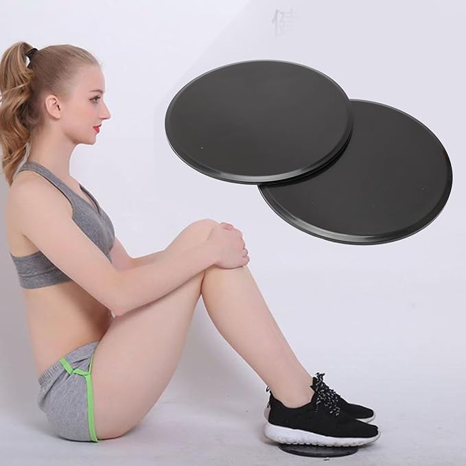 plplaaoo Exercise Core Sliders Compact Dual Sided Gliding Discs for Full Body Workout Build Functional Core Strength at Home or Gym ABS Material 7 Inch Diameter Set of 2