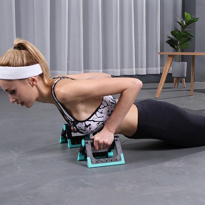 Push up Bar and Holder Pair, Indoor Fitness Equipment, Blue Push-up Bracket for Home Exercise Strength Training