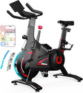YESOUL Self-Powered Exercise Bike with Dynamic LED Lights – Stable Triangle Frame, Dual-Stage Drive, 300 lbs Capacity, Silent Magnetic Resistance, Compact Indoor Stationary Bike for Home