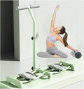 Foldable Skiing Exerciser Ski Machine Collapsible Leg Magic Machine Leg Strength Split Exerciser Core Strength Training Instrument for at Home Gym Pink(Green,Armrest Type)