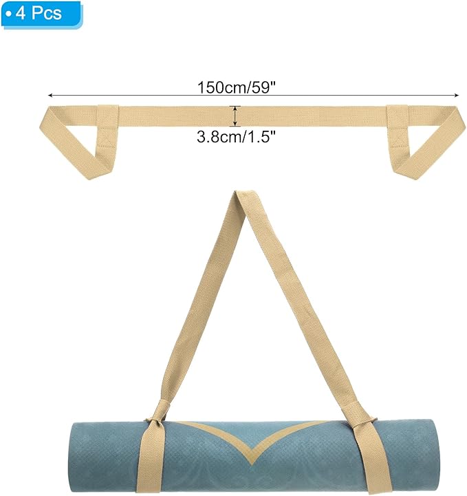 PATIKIL Yoga Mat Strap, Adjustable Yoga Mat Carrier Straps Sling Cotton Anti Slip Mat Holder Stretching Band