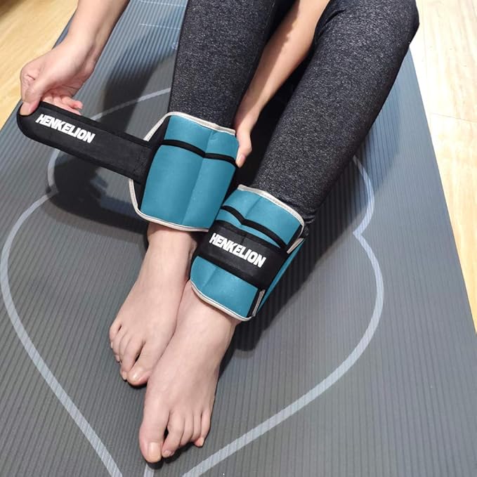 Henkelion 1 Pair 2 3 5 10 Lbs Adjustable Ankle Weights for Women Men Kids, Strength Training Wrist and Ankle Weights Sets for Gym, Fitness Workout, Running, Lifting - Black Grey Pink Blue Purple