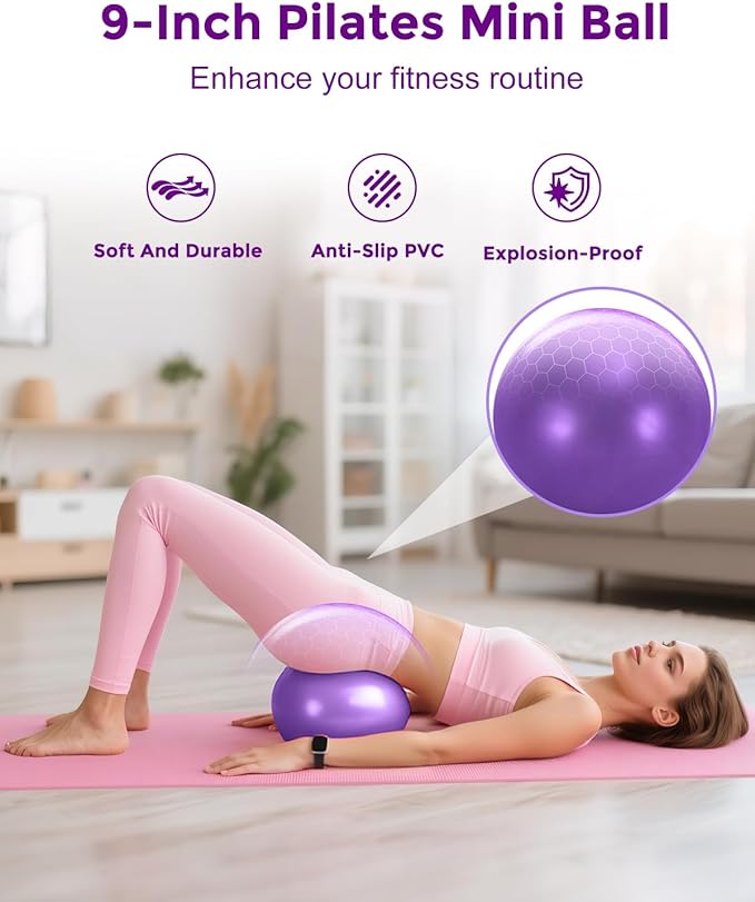Home Pilates Essentials Kit for Women, Magic Circle Pilates Equipment Ring and Ball Set, 6 Resistance Bands Workout Guide Video for 28 Day Pilates Essential Challenge Starter Kit for Beginners