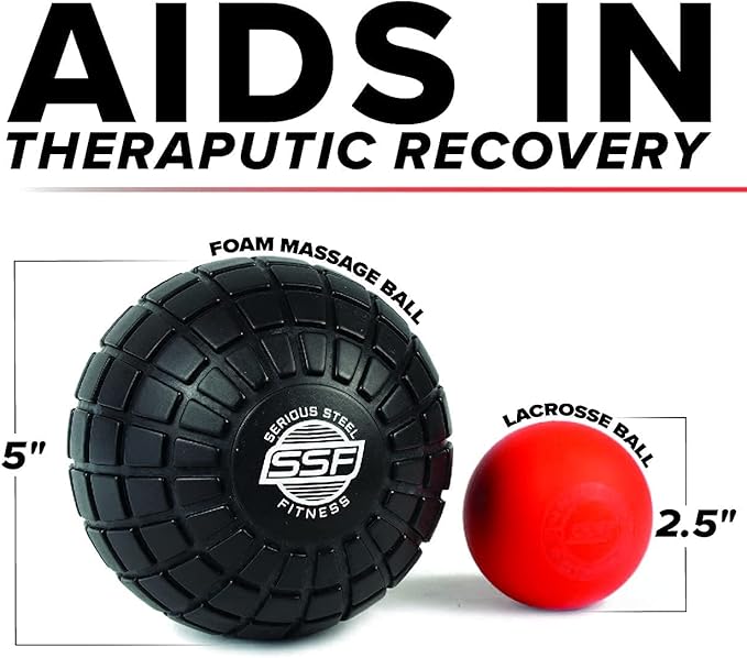 SERIOUS STEEL FITNESS Massage Ball - Deep Tissue Muscle Knot Release Tool - Back, Legs, Shoulders, and More (Red Lacrosse Ball)