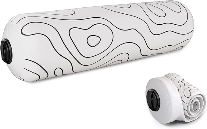 Inflatable Travel Foam Roller - Adjustable Firmness, Ultra-Portable for Physical Therapy and Deep Tissue Muscle Recovery (Topo Gray, 15")