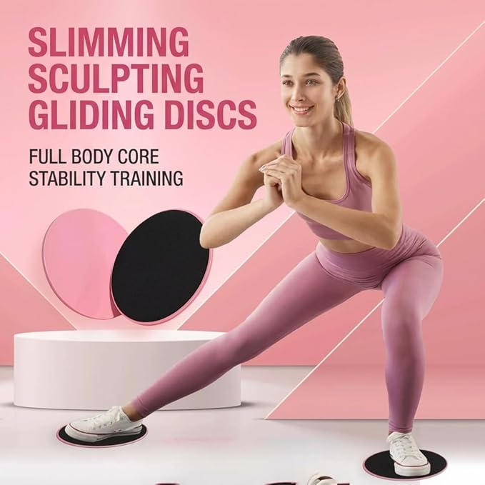 Core Sliders for Working Out, Dual Sided Exercise Gliding Discs, Home Gym Leg Shaping Workout Sliders 2 Pack