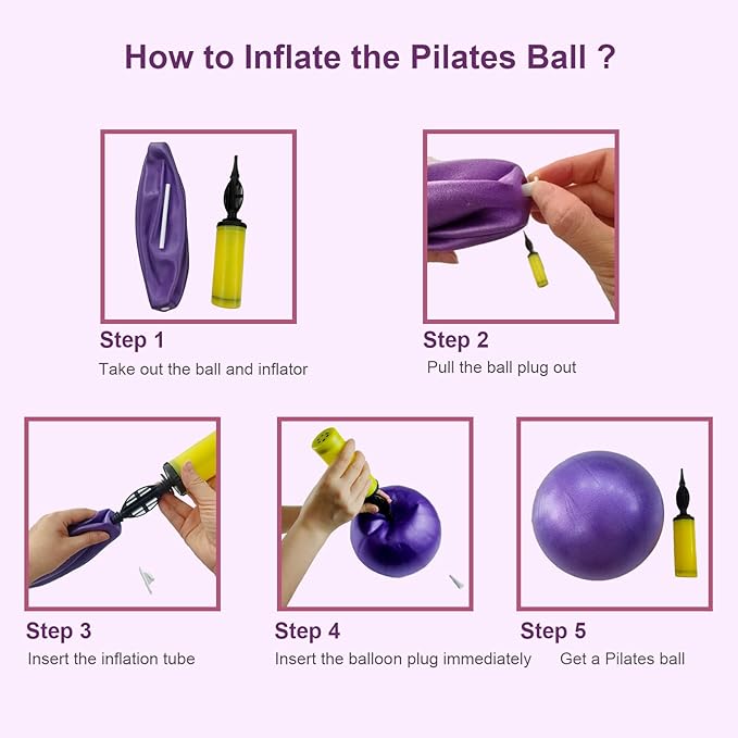 Pilates Ring and Ball Set 12 Inch Magic Circle Pilates Ring with 3 Resistance Bands Home Pilates Kit for Women Workouts Pilates Set for Beginners, Fitness Gift
