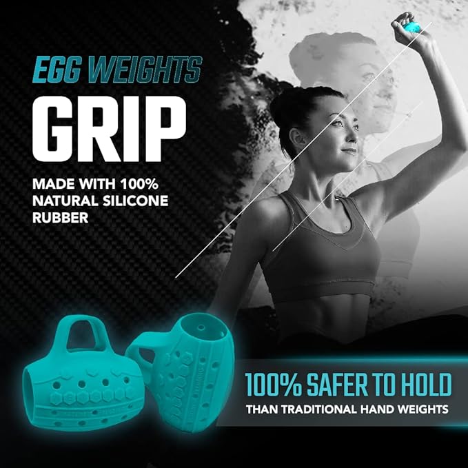 Egg Weights Colored Cardio 2.0 lbs Pair Replacement Grips Anti-Slip Silicone Rubber Finger Loop for Cardio Egg Weights
