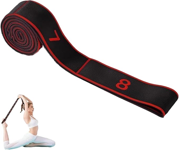 Fitness Resistance Bands for Stretching and Yoga, Number Stretch Resistance Band with Clear Markings, 8/10/12 Section Stretch Band for Fitness, Pilates, Dance, Full Body Workout
