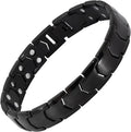 Magnetic Bracelets for Men，Stainless Steel Bracelet Lymphatic Drainage Therapeutic Magnetic Bracelets with Double Row Magnets Jewelry Gift with Adjust Tool