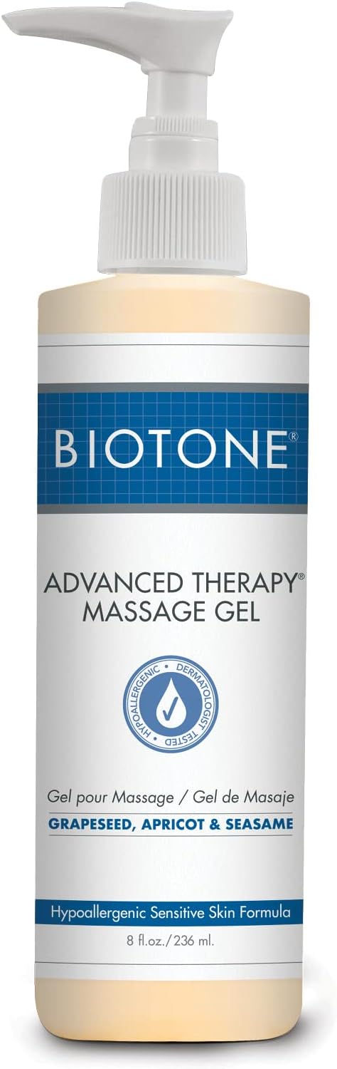 BIOTONE Advanced Therapy Massage Gel, Smooth, Silky Glide Without the Oil Feel, Ideal Workability, Nut-Oil Free, Hypoallergenic