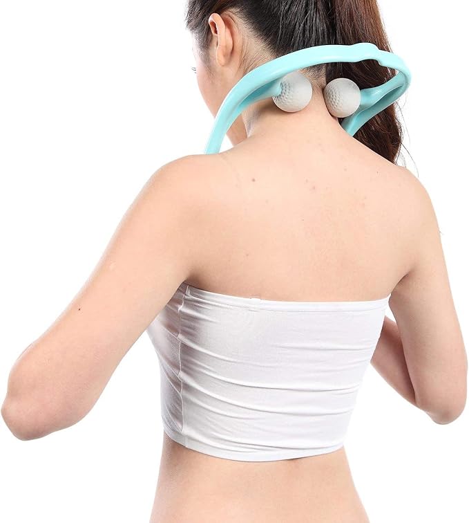 Mount Plus M1212 Shiatsu Neck Massager for Neck and Shoulder with Deep Tissue Trigger Point Manual Self Muscle Massage for Muscle Pain Relief (Simulates Massage Therapist Hands)