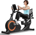 Recumbent Exercise Bike, Recumbent Stationary Bike for Home, Recumbent Bike 350LBS Weight Capacity, Magnetic Recumbent Bike with Smart APP, LCD Monitor, Heart Rate Handle