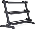 Rep Fitness Dumbbell Rack | 3-Tier Compact Holder | Fits Sets 5-50 lb | Weight Storage Stand | Rubber Hex Organizer | Free Weights Shelf | Heavy Duty Steel Frame | Gym Equipment for Home