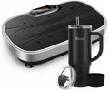 Vibration Plate Exercise Platform with Loop Bands + Renoj FlexSlide 40oz Insulated Stainless Steel Tumbler (Black) – Full Body Workout & Recovery Set