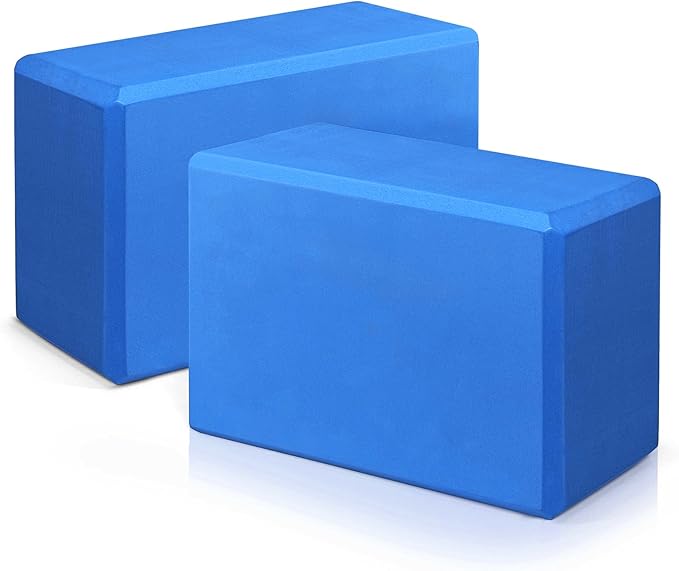Yoga Blocks 2 Pack 9x6x3 Inches, Sturdy Foam Yoga Block, Premium EVA, Non Slip High Density for Pilates Meditation, Stretching and Toning