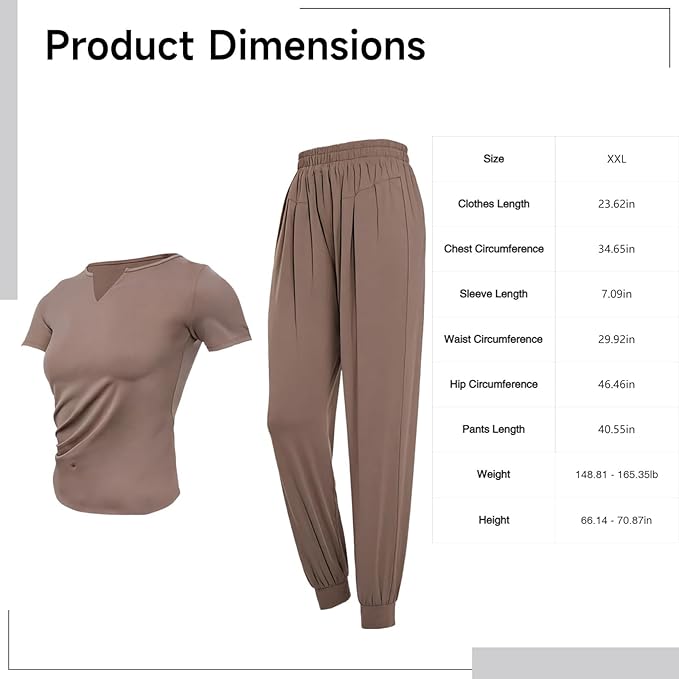 Women'S Two-Piece Pilates Set, Breathable Polyester-Spandex, Xxl For 135-150, Comfortable And Versatile For Sports & Casual Wear
