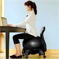 Yoga Ball Chair,Yoga Ball，Exercise Ball, Yoga Ball Chair Extra Thick Yoga Ball Seat for Office Ergonomic Fitness Ball Chair with Wheels & Back Support Stability Desk Ball