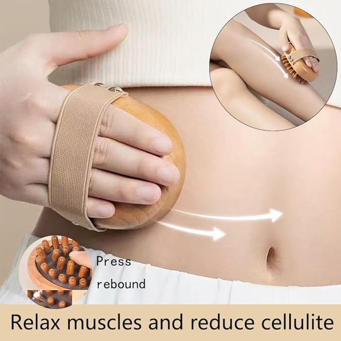 EULOGIST 4Pcs Wood Therapy Massage Tools Lymphatic Drainage Massager Wooden Massager Body Sculpting Tools for Body gua sha,Anti-Cellulite,Pain Relief
