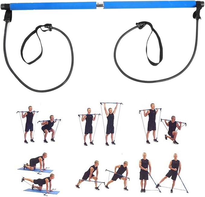 Pilates Rod Kit, Portable Exercise Fitness Equipment, Portable Multifunction Gym Workouts Stick, Multifunction Workout Equipment, for Toning Muscle, Leg, Butt and Full Body