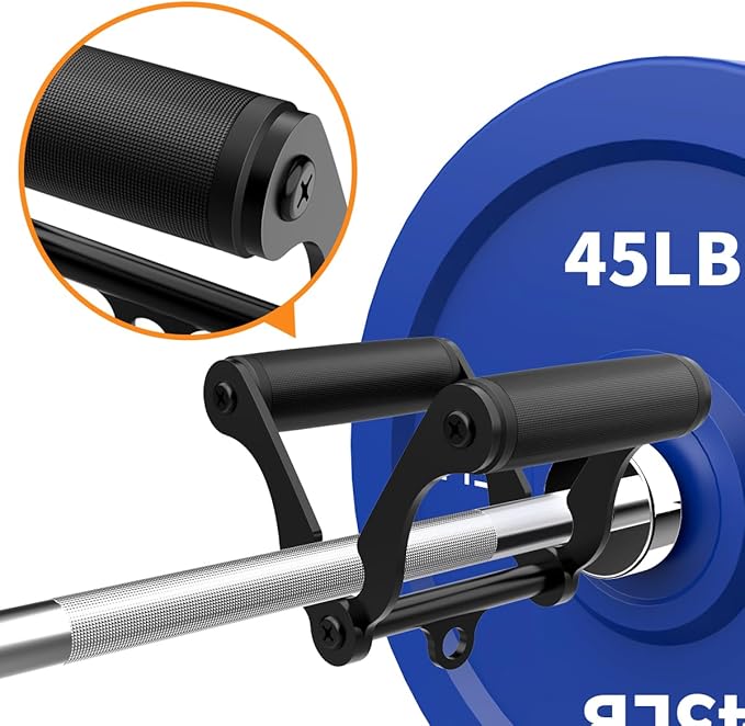 veimia V Bar T-Bar Row Landmine Handle Attachment for Barbell Bars, Solid Mine Double D Row Handle Grips with Non-Slip Rubber Grips, T-Row Attachment for Olympic Strength Training Bars