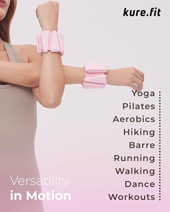 Pilates Weight | Wrist & Ankle Weights for Women | Weighted Bangles | 1LB/ 2LB Each (Set of 2)