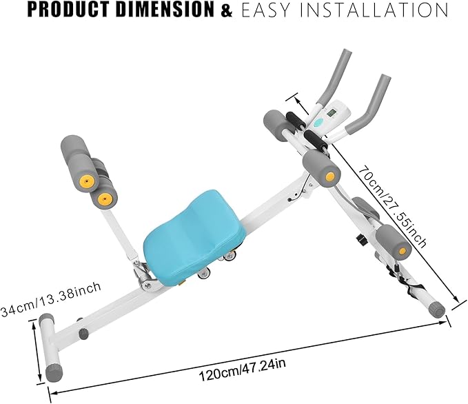 Rowing and Ab Machine 4 in 1, Multi-Functional Rowing Machine for Home Gym, Folding AB Workout Machine for Stomach Workout, Home Use Rowing Equipment 270 lbs Max Capacity