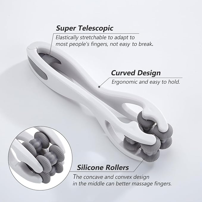 Finger Massage Tools for Finger Hand Massage, Hand Massager for Arthritis and Carpal Tunnel, Silicone Massage Roller for Hands, Palm & Wrist