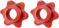 2Pcs Red Dumbbell Hex Nut 25mm Barbell Bar Hexagon Nuts Spin-Lock Collars for 1 Inch Standard Barbells Bar Collar Screw Exercise Collars Weights and Accessories Strength Training Equipment Weight Clip