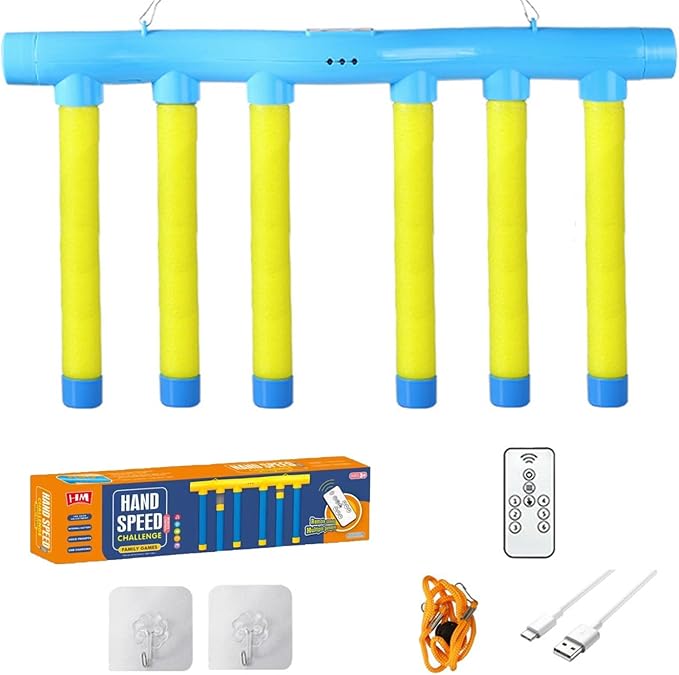 Reflex Challenge Game - Drop Sticks, Hand Eye Coordination, Reaction Training, 3 Adjustable Speeds, Upgrade Remote Control(B)
