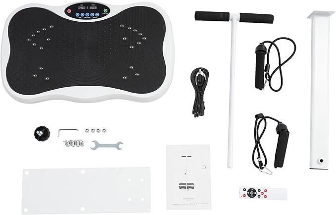Vibration Plate Exercise Machine, Vibration Plate 330LBS Capacity, 200 Adjustable Speeds, Vibration Platform with Handrails, Shake Plate Whole Body for Lymphatic Drainage Weight Loss