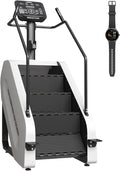 Stair Climber with LED Screen, Commercial Grade Stepmill Exercise Machine, 15 Speed Levels Stair Climber Stepping Machine for Cardio and Lower Body Workouts, 660LBS, 15-164 Steps/Minute