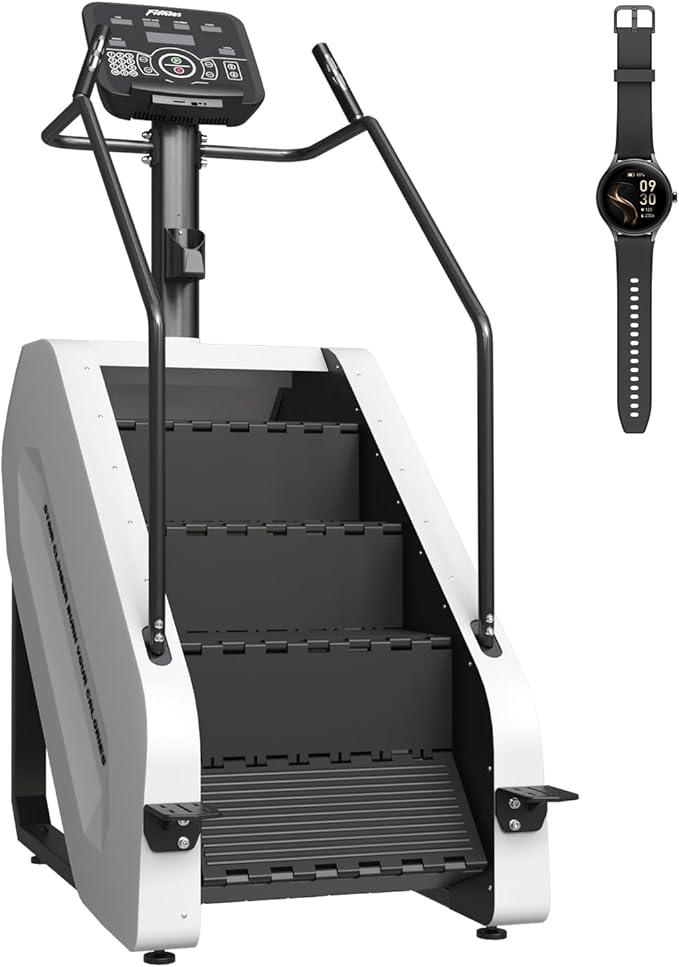 Stair Climber with LED Screen, Commercial Grade Stepmill Exercise Machine, 15 Speed Levels Stair Climber Stepping Machine for Cardio and Lower Body Workouts, 660LBS, 15-164 Steps/Minute