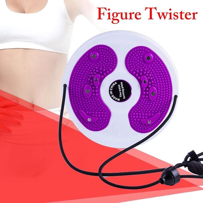 Waist Twister with Handles, Waist Twisting Disc with Loop Resistance Bands, Waist Trimmer Ab Twist Board for Slimming Waist and Strengthening, Abs Core Twister with Handles
